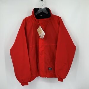 Helly Hansen Storm Jacket coat fleece lined zipper True red men nylon new Large